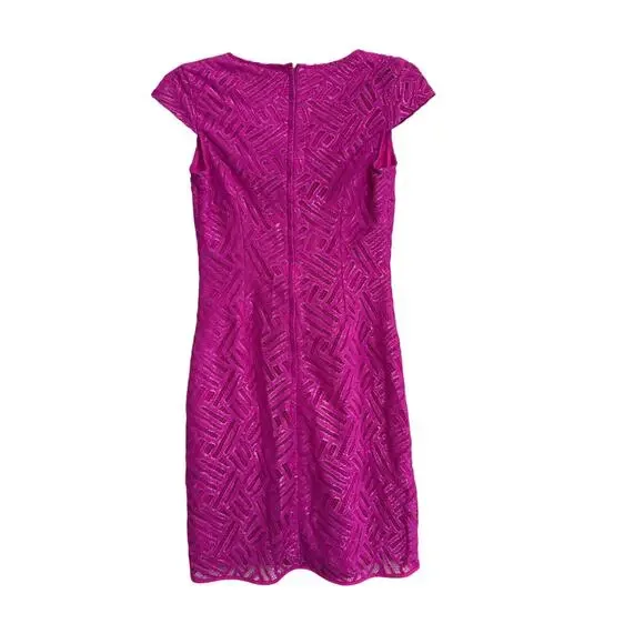 Lilly Pulitzer Selassie Fuchsia Pink V Neck Cap Sleeve Dress Sz 0 GS - Picture 8 of 8